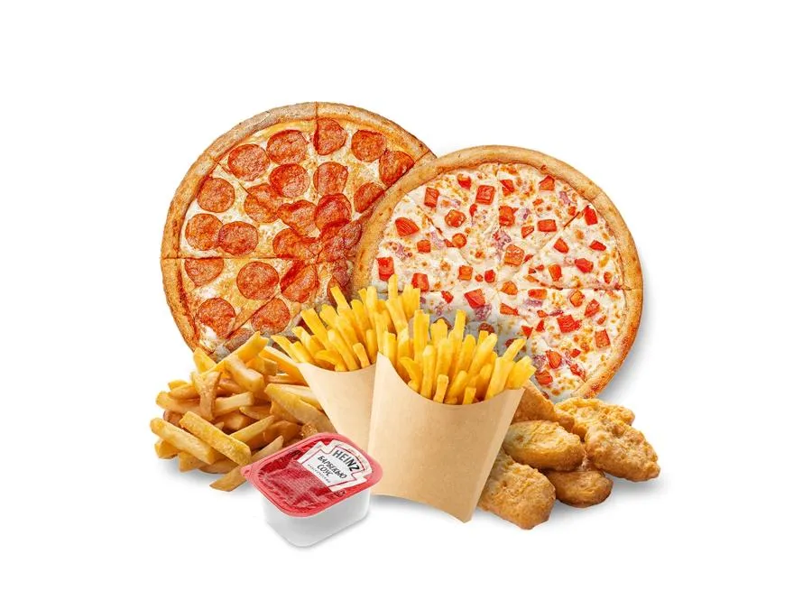 Собери комбо пиццы с закусками